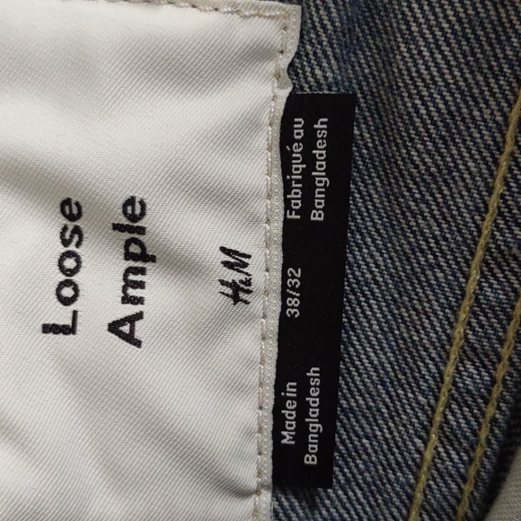 NWT H&M Ample Loose 38/32 Men's Blue Jeans - Picture 11 of 14